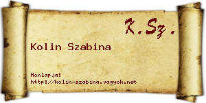 Kolin Szabina névjegykártya